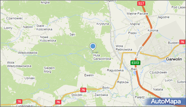 mapa Huta Garwolińska, Huta Garwolińska na mapie Targeo